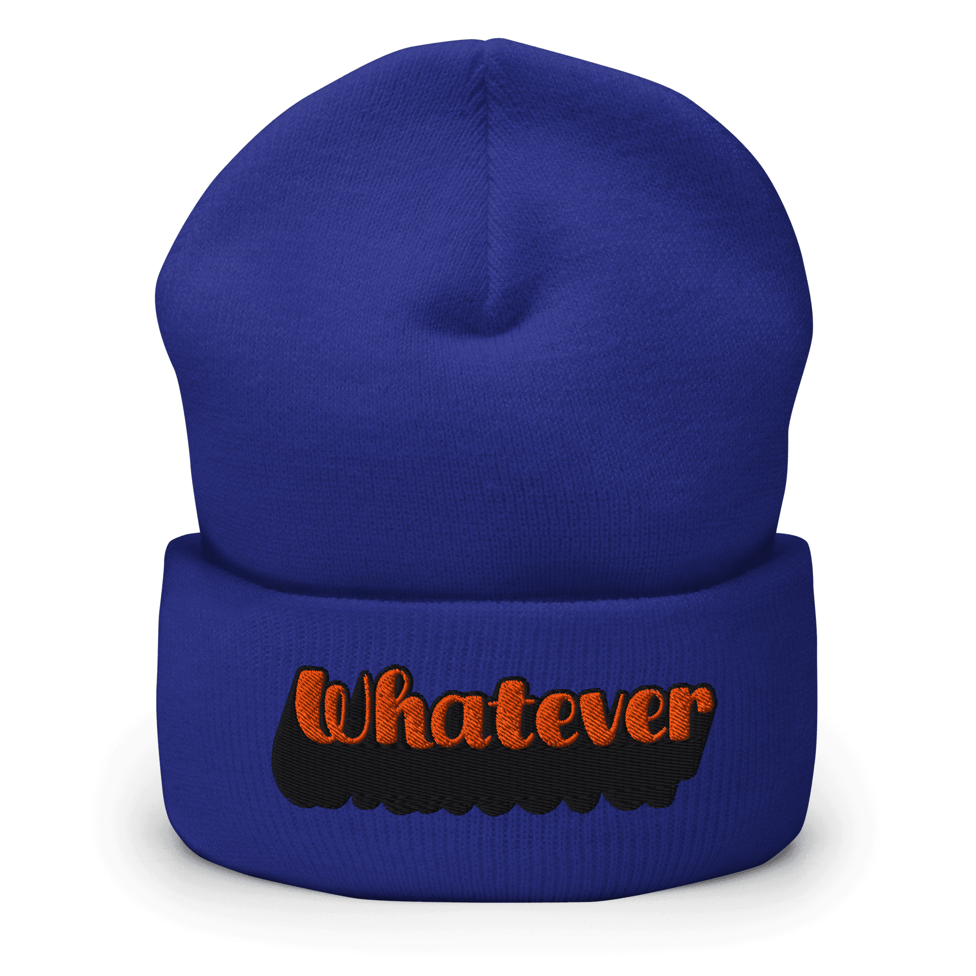 Whatever slogan embroidery beanie