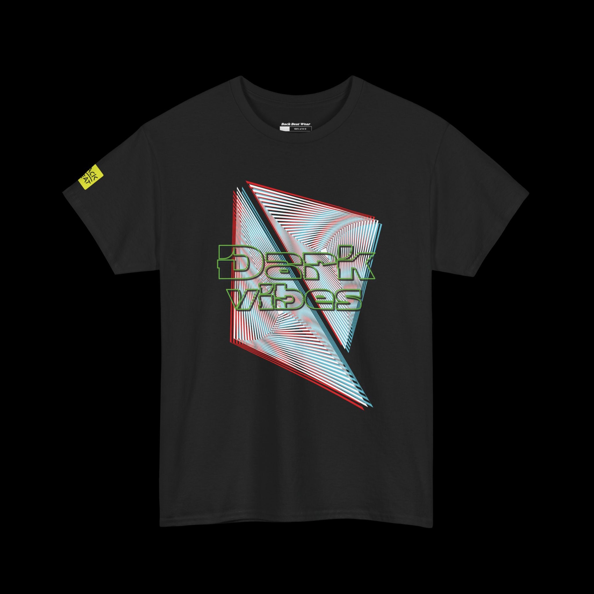 Dark Vibes: Futuristic Geometric T-Shirt Front Print