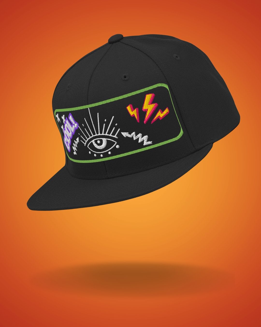 Embroidered Eye Lightning Snapback