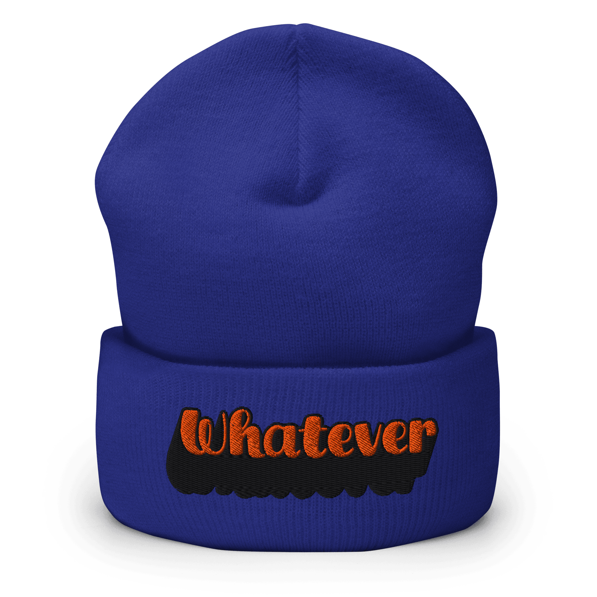 Whatever slogan embroidery beanie