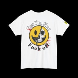 Smiley skull - Unique T-shirt, Urban Art, Wearable Masterpiece, Trippy, Stylish Shirt Design