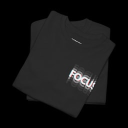 Unique Clothing - 3D FOCUS Graphic T-Shirt in Black - Eye-Catching Casual Wear - Perfect Gift for Achievers