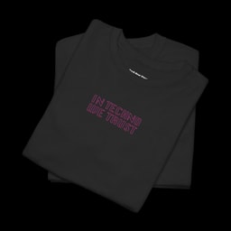 "In Techno We Trust" Spiral T-shirt - Spiral Back print Graphic Design