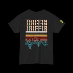 Trippin T-Shirt Back print| Retro Melted Typography Graphic Tee