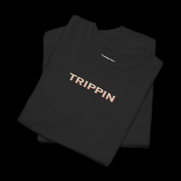 Trippin T-Shirt Back print| Retro Melted Typography Graphic Tee