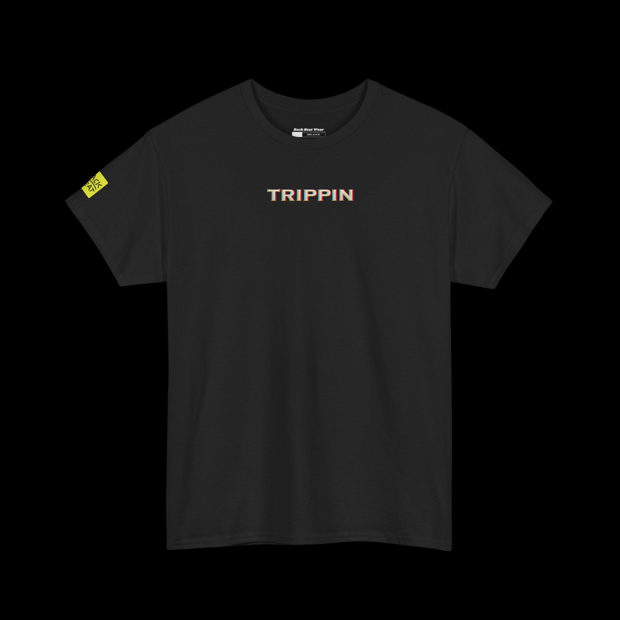 Trippin T-Shirt Back print| Retro Melted Typography Graphic Tee