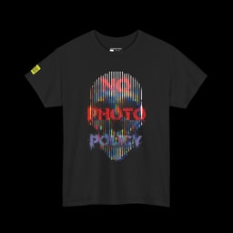 No Photo Policy: Glitch Skull Front Print