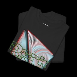 Dark Vibes: Futuristic Geometric T-Shirt Front Print