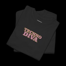 Techno Diva T-Shirt | Glitch Statue Graphic for Electronic Queens