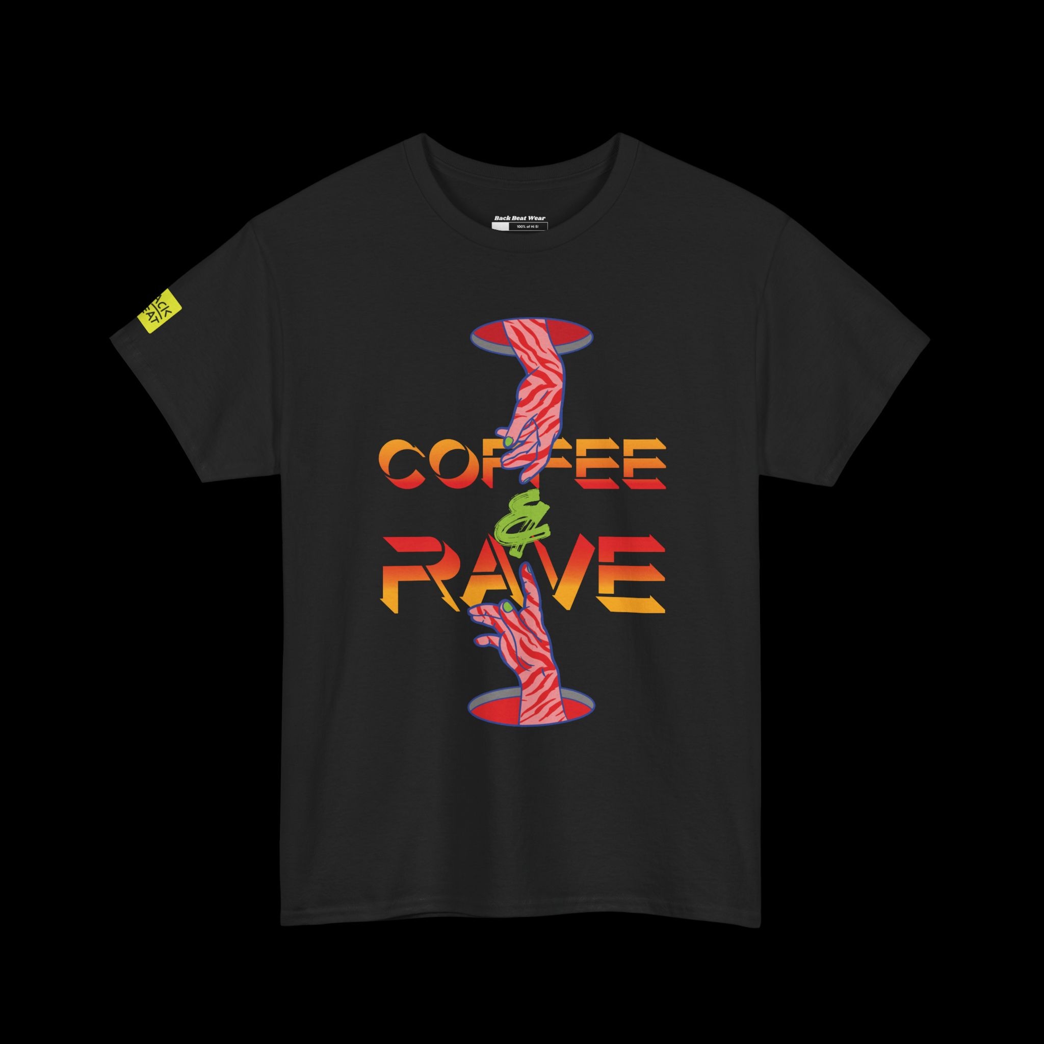 Coffee &amp; Rave T-Shirt | Bold Festival Front Graphic Tee