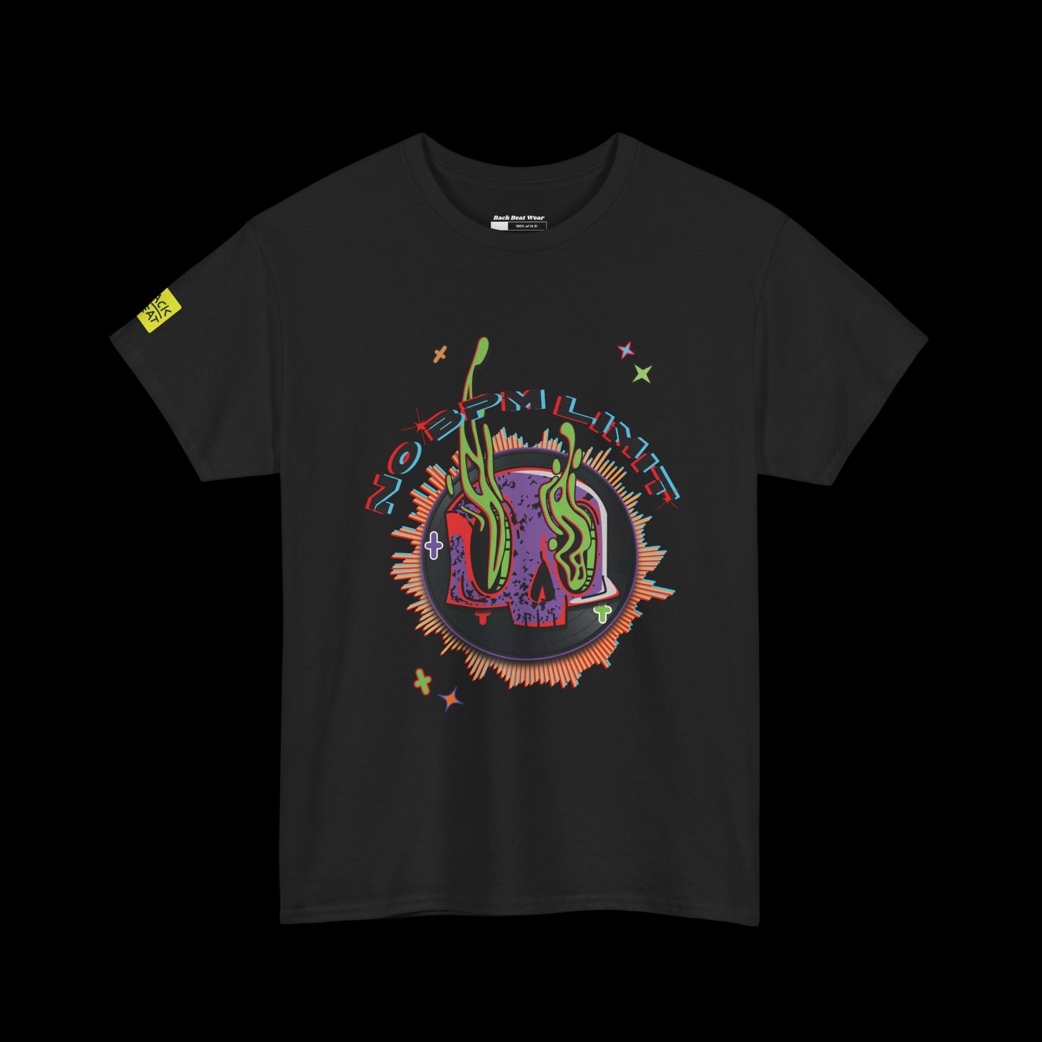 No BPM Limit Vinyl Skull: Front Print T-Shirt