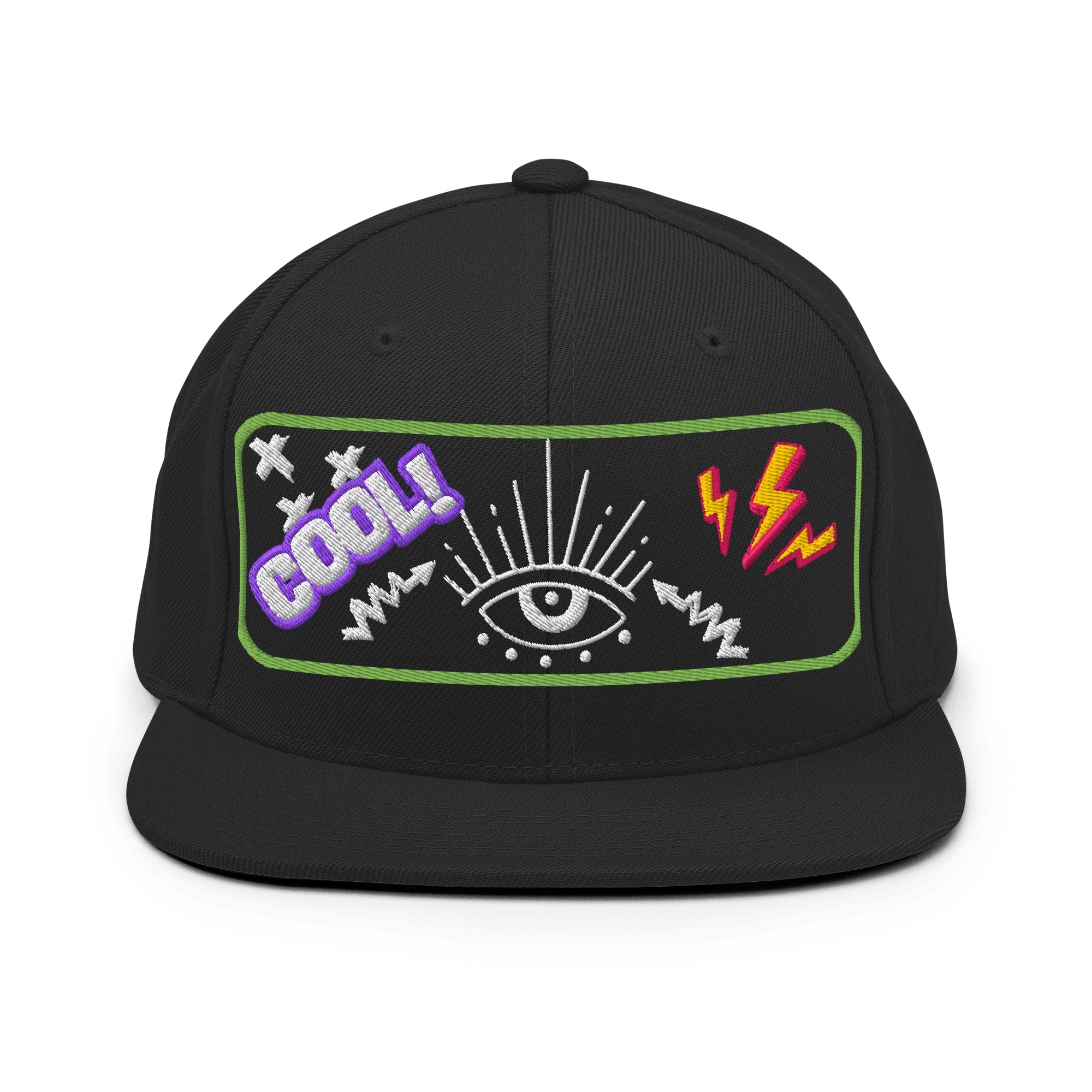 Embroidered Eye Lightning Snapback